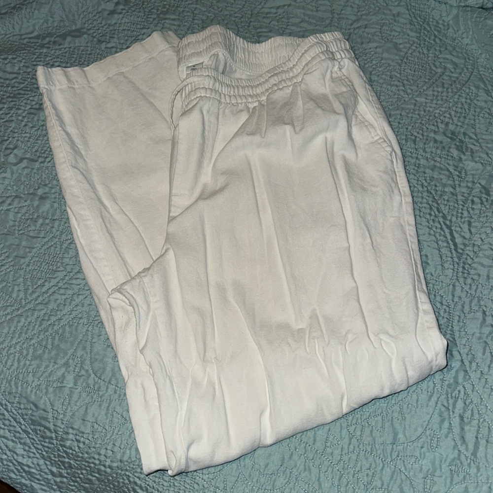 Old Navy White Linen Pants